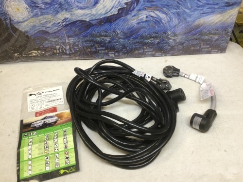 AC Works 1.5 ft. EVSE 30 Amp 3-Prong NEMA 10-30P Dryer Plug to 50 Amp Electric Vehicle Adapter Cord for Tesla Model S & Extension Cord - Appears New  - Lot 757