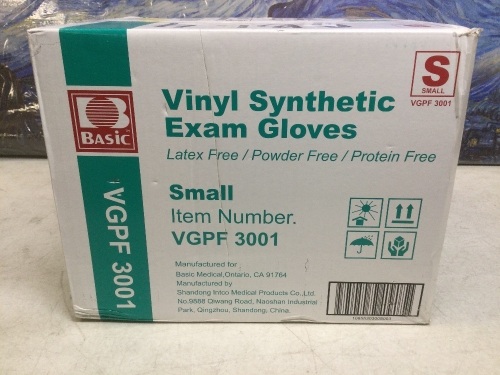 Case of Vinyl Synthetic Exam Gloves, Small - New - Lot 813