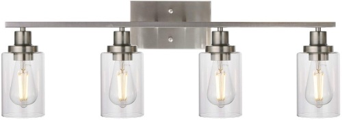 Brushed Nickel 4 Light Modern Sconces Wall Lighting - Appears New  - Lot 818