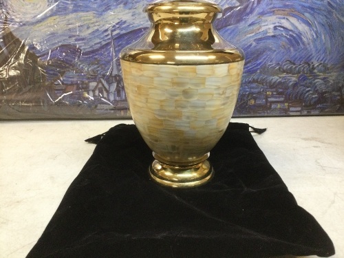 Gold Urn for Funeral Service - Appears New  - Lot 880