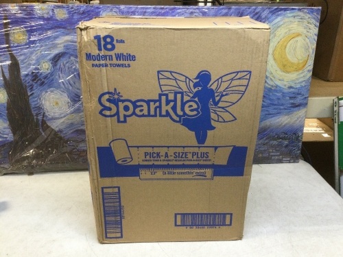 Sparkle Pick-A-Size Plus Paper Towels, 18 Rolls - New/Unopened - Lot 966