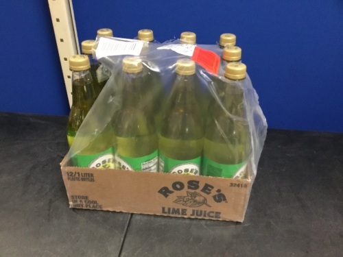 Rose's Sweetened Lime Juice, 12 - 1L Bottles- Appear New  - Lot 1034