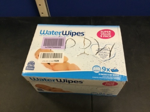 WaterWipes Sensitive Baby Wipes, 9 Packs of 60 Wipes - Appears New - Lot 1067