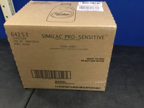 Case of Similac Pro-Sensitive Infant Formula with Iron, Read to Feed, 6 - 1Qt Bottles - Appears New - Lot 1107
