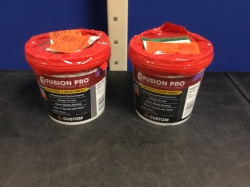 Lot of (2) Fusion Pro 1 qt Single Component Grout, #19 Pewter & #60 Charcoal - Appear New  - Lot 1117