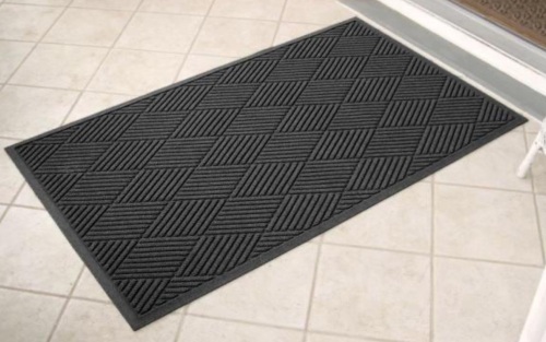 Aqua Shield Diamonds 35" x 59" PET Polyester Door Mat Charcoal - Appears New  - Lot 617