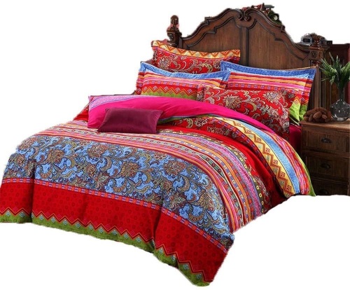 Lot of (2) ABREEZE Bohemian Duvet Cover Ethnic Boho Cotton Bedding 3 Piece Set Full Size - Appear New   - Lot 1105