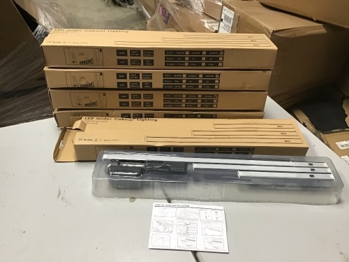 Lot of (5) LED Under Cabinet Lighting, 3 Bar Set - Appear New  - Lot 228