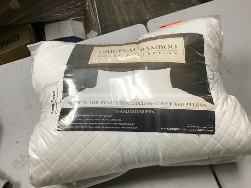 Premium Adjustable Shredded Memory Foam Pillows, Standard/Queen - Appears New  - Lot 979