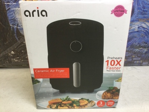 Aria Teflon-Free 3Qt Premium Ceramic Air Fryer - E-Comm Return, Appears New  - Lot 829