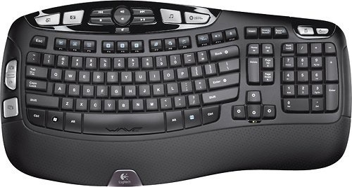 Logitech K350 Comfort Wave Wireless Keyboard, Black - Appears New  - Lot 1068