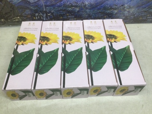 Lot of (5) Solar LED Sunflower Garden Stakes, 2 Pack - Appear New   - Lot 854