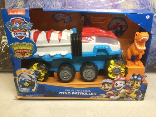 PAW Patrol Dino Rescue Dino Patroller Motorized Team Vehicle with Exclusive Chase and T-Rex Figures - Appears New - Lot 648