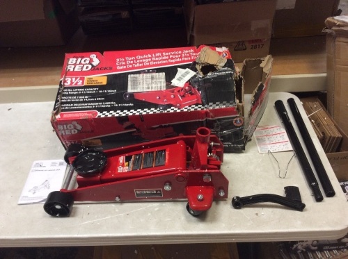 Big Red Torin 3.5 Ton Quick Lift Service Jack - E-Comm Return, Appears New in Damaged Box  - Lot 298