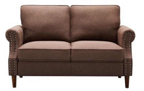 Brown Fabric Loveseat - E-Comm Return, Appears New - Lot 251