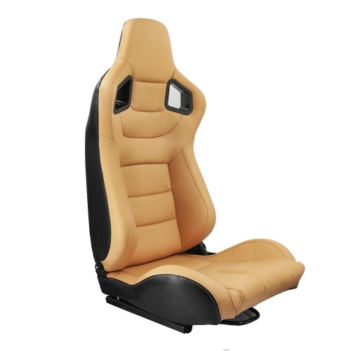 Driver Side Universal Racing Car Seat PVC Leather Tan - Appears New   - Lot 73