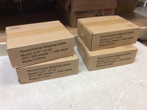 Lot of (4) Cases of Round Corner Shipping Labels, 1000 ct - New - Lot 114