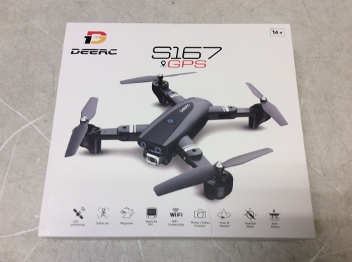 DEERC S167 Foldable GPS Quadcopter Drone with 1080P Camera - Appears New  - Lot 119