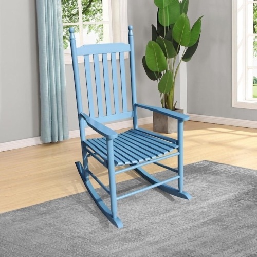 Wooden Porch Rocker Chair, Blue - Appears New  - Lot 318