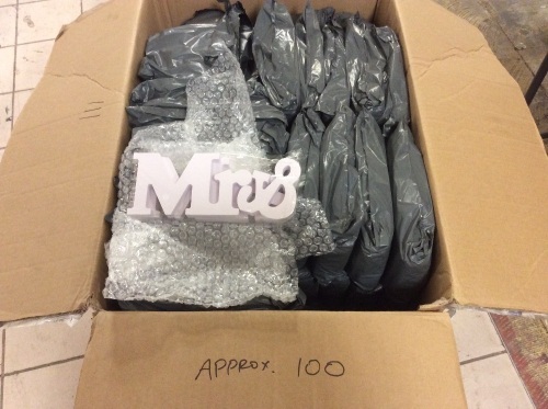 Lot of Approx (100) Mr & Mrs Cutout Home Decor - Appears New  - Lot 327