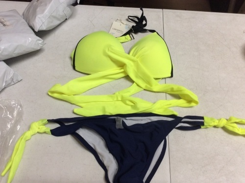 Lot of (5) Liberwill 2 Piece Bikini Neon Yellow/Black Large - Appear New - Lot 549