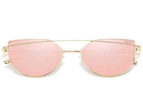 Case of (65) SOJOS Gold Frame Pink Mirrored Lens Women's Sunglasses - Appear New  - Lot 604