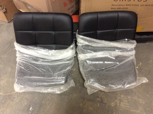 Oristus Upholstered Bar Stools with Back, Metal Legs, Black, Set of 2 - Appear New  - Lot 820