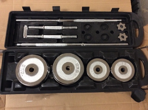 Briefcase Dumbbells Barbell Weight Set - E-Comm Return, Incomplete Set - Lot 1009