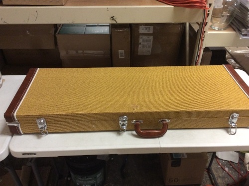 Tweed Guitar Case with Red Plush Interior - E-Comm Return, Minor Cosmetic Damage - Lot 1039