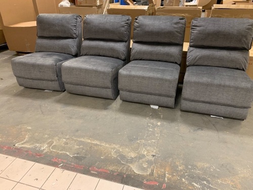 Lot of (4) Goodwood Armless Module Sofa Chairs. Can be Connected to make one big piece. Appear New - Lot 96