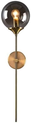 Lot of (2) BOKT Glass Globe Mid Century Wall Lamps, Smoke Grey - E-Comm Return, Unknown Condition - Lot 866