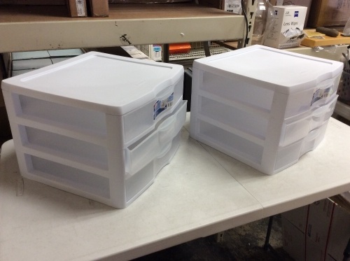 Sterilite 3-Drawer Organizers, Pack of 2 - Appear New - Lot 386