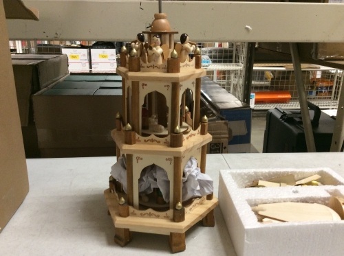 Case of (6) 3 Tier Wooden Christmas Nativity Pyramid Candle Holder - Appears New  - Lot 396
