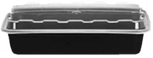 Case of Cube Plastics CR815B 16 Oz Black Base Plastic Container with Clear Plastic Dome Lid, 150 ct - Appears New  - Lot 561