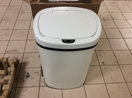 Mainstays Motion Sensor 13.2 Gal Trash Can, White Stainless Steel - Appears New  - Lot 765