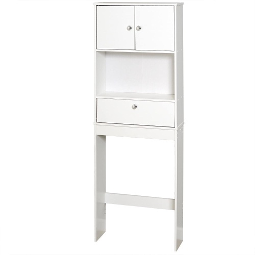 Zenna Home Drop Door Over the Toilet Bathroom Spacesaver, White - Appears New in Damaged Box   - Lot 517