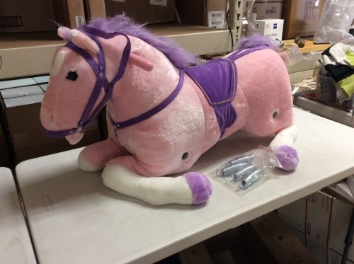 Spring Rocking Horse Plush Ride on Toy - Missing Parts  - Lot 835
