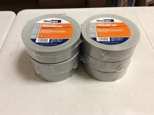 Lot of (6) Shurtape Premium Grade Stucco Duct Tape - New - Lot 121
