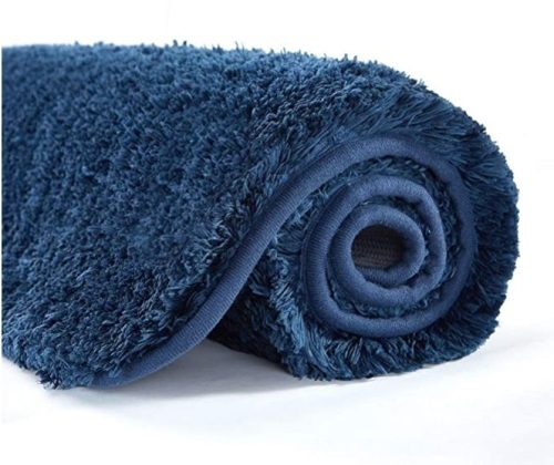 Suchtale Large Bathroom Rug Extra Soft and Absorbent Rubber Back 24" x 60" Navy - Appears New  - Lot 869