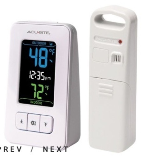 Accurate Color Digital Thermometer w/ Outdoor Sensor, Powers Up, E-Commerce Return, Retail 37.99 - Lot 636