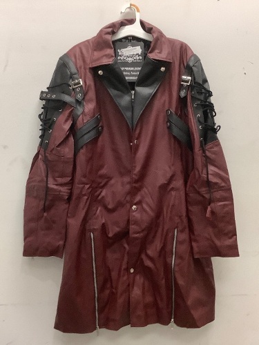BNH Mens Red Goth Matrix Trench Coat, M, New, Retail 162.45