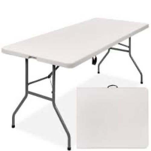 6ft Portable Folding Plastic Dining Table w/ Handle, Lock - Lot 2603
