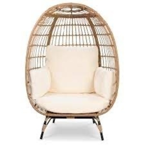 Wicker Egg Chair Oversized Indoor Outdoor Patio Lounger - Lot 2667