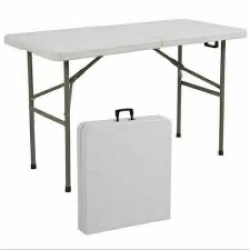 4ft Portable Folding Plastic Dining Table w/ Handle, Lock - Lot 2672