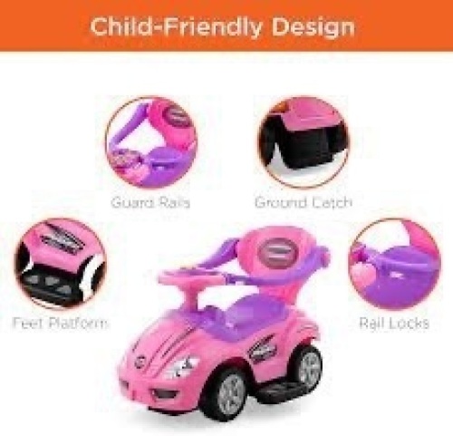 3-in-1 Kids Push Car w/ Handle and Horn - Lot 2689
