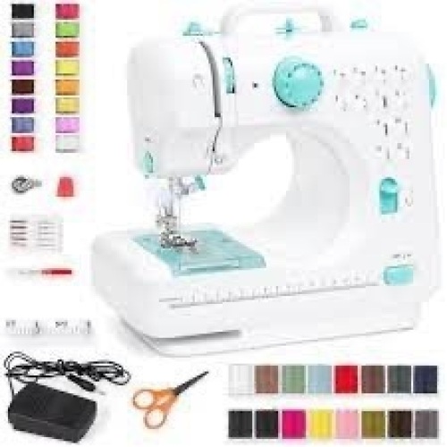 6V Portable Foot Pedal Sewing Machine w/ 12 Stitch Patterns - Lot 2707