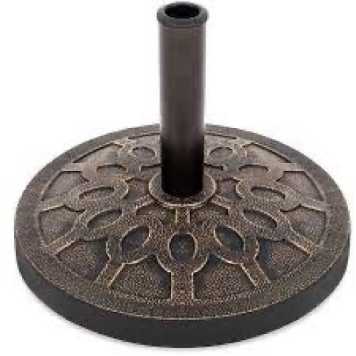 18in Round Patio Umbrella Base Stand w/ Rustic Finish - Lot 2721