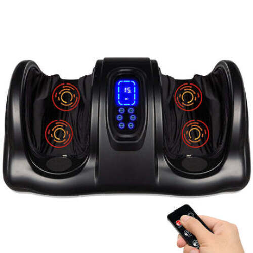 Therapeutic Foot Massager w/ High Intensity Rollers, Remote, 3 Modes - Lot 2748