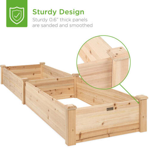8x2ft Wooden Raised Garden Bed Planter for Garden, Lawn, Yard - Lot 2817