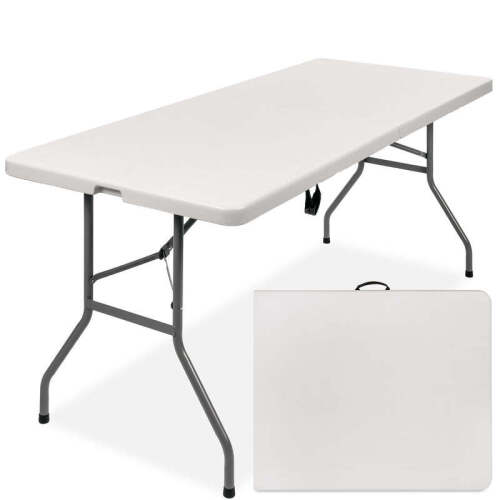6ft Portable Folding Plastic Dining Table w/ Handle, Lock - Lot 2818
